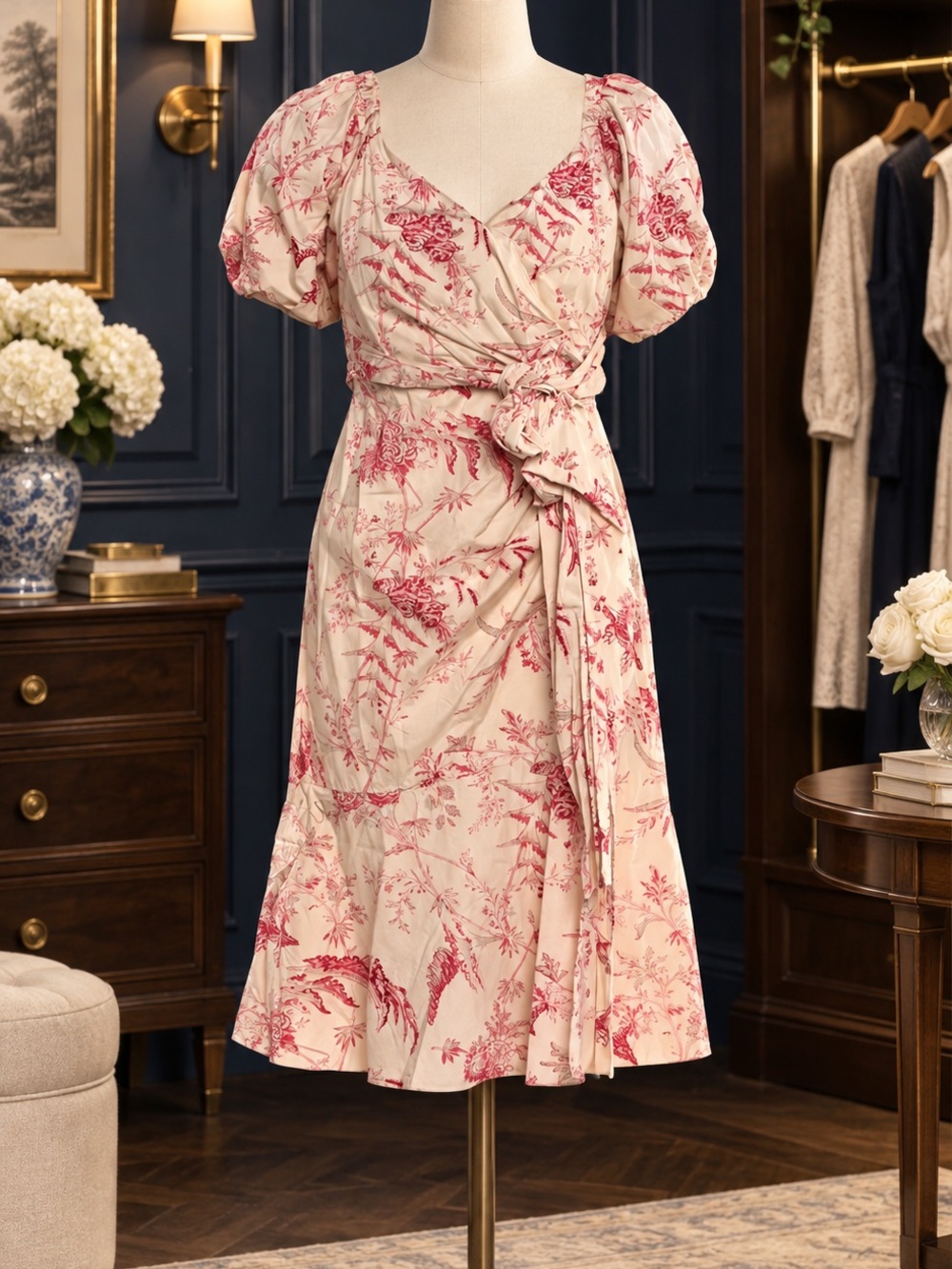 La Vie Rebecca Taylor pink toile lined Dress midi NWT $248